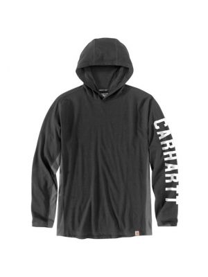 Carhartt Men's Force Relaxed Fit Long-Sleeve Logo Graphic Hooded T-Shirt