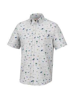 Huk Men's KC Kona Fish Beach Freedom Polo