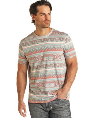 Rock N Roll Men's Cowboy Red All Over Print Tee