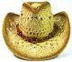Lightly Toasted Bead String Straw Hat
