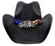 USA Band Black Straw Hat