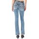 Miss Me Women's Leopard Filled Yoke Low Rise Boot Cut