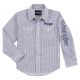 Kids Long Sleeve Logo Western Shirt White/Blue